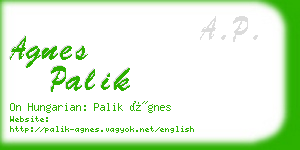 agnes palik business card